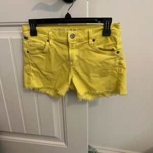 Yellow corduroy shorts citizen of humanity